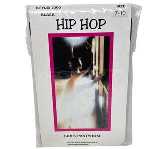 Hip Hop Girls Pantyhose Size 7-10 Black Nylon/Spandex